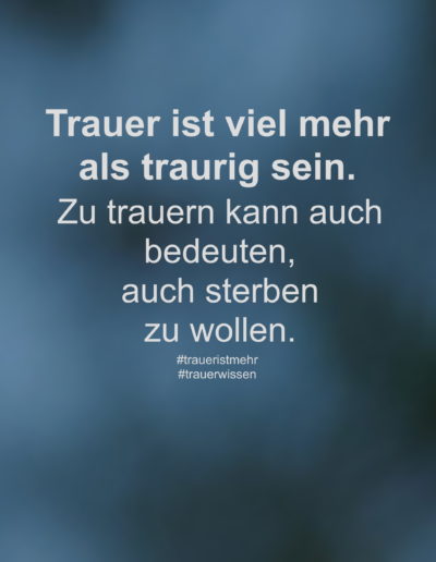 Trauer ist viel mehr als traurig sein.