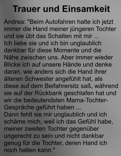 Aussagen von Trauernden zum Thema Einsamkeit