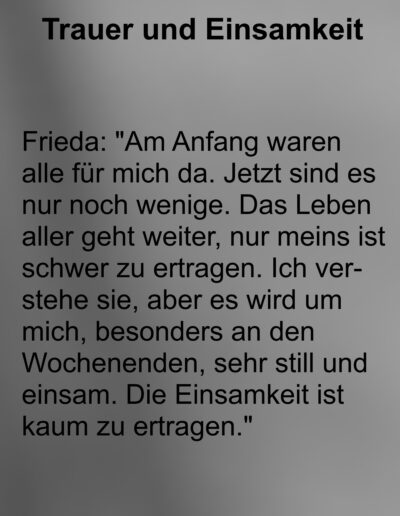 Aussagen von Trauernden zum Thema Einsamkeit