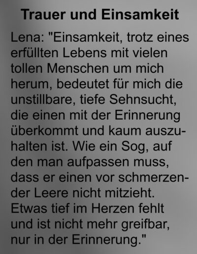 Aussagen von Trauernden zum Thema Einsamkeit