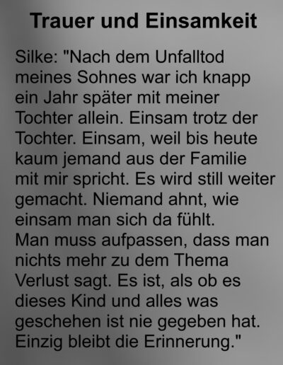 Aussagen von Trauernden zum Thema Einsamkeit