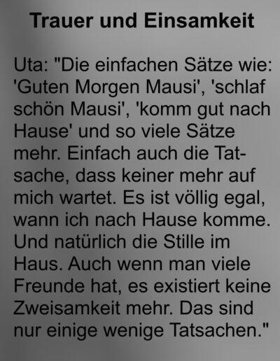 Aussagen von Trauernden zum Thema Einsamkeit