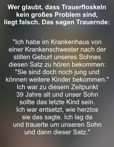 Aussagen von Trauernden zum Thema Trauerfloskeln