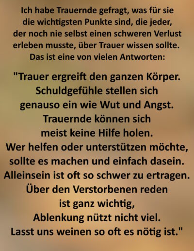 Was jeder über Trauer wissen sollte