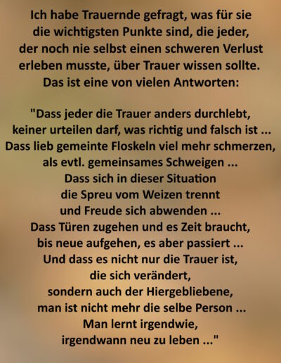Was jeder über Trauer wissen sollte