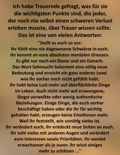 Was jeder über Trauer wissen sollte
